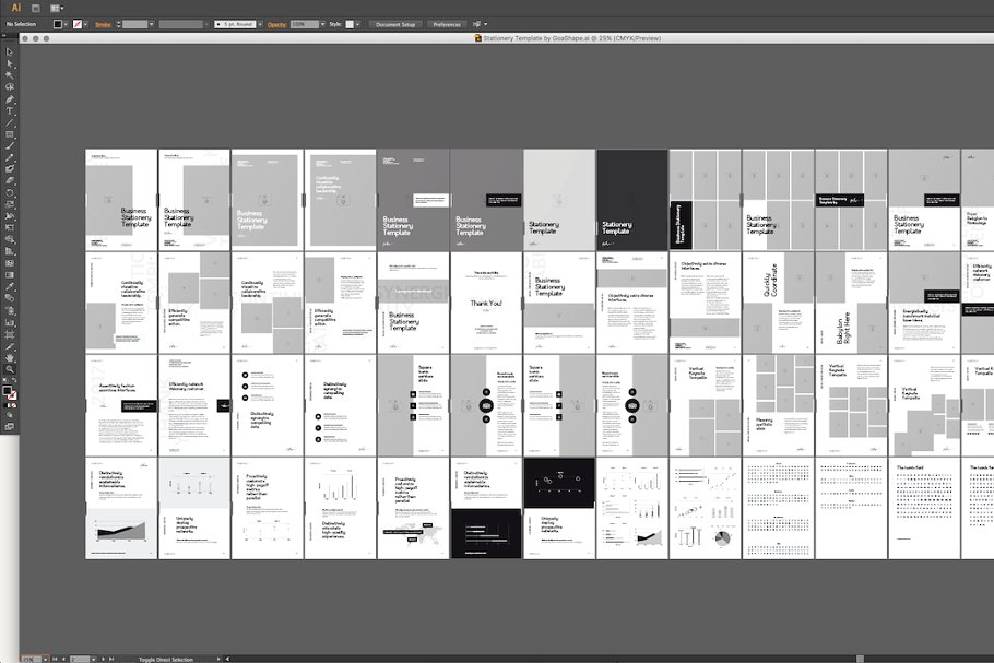 多用途企业、产品手册模板 Illustrator Stationery Template插图(1)