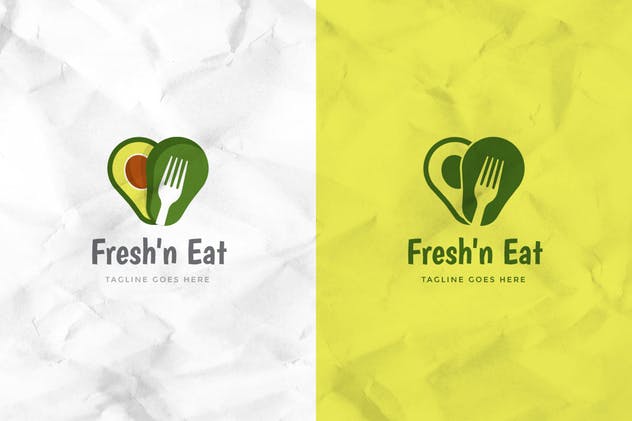 绿色食品餐饮品牌Logo设计模板 Fresh Avocado Logo Template插图(2)