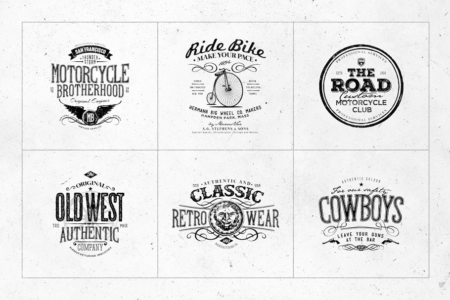 复古风格专业Logo设计模板v12 Retro Logo Templates V.12插图(4)