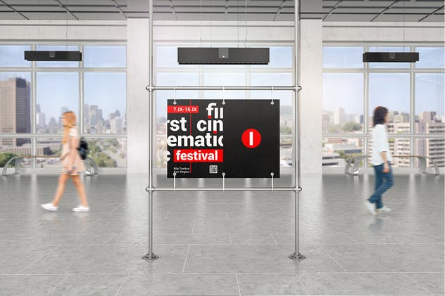 金属框架广告海报展览样机 Advertising Poster Mockups插图(3)