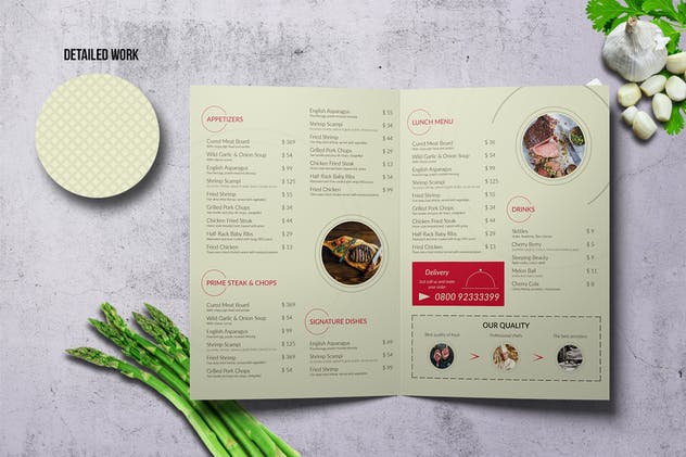 烧烤吧烤肉美食菜单PSD设计模板 Meat Atelier Menu Bundle (A4 + US Letter)插图(7)