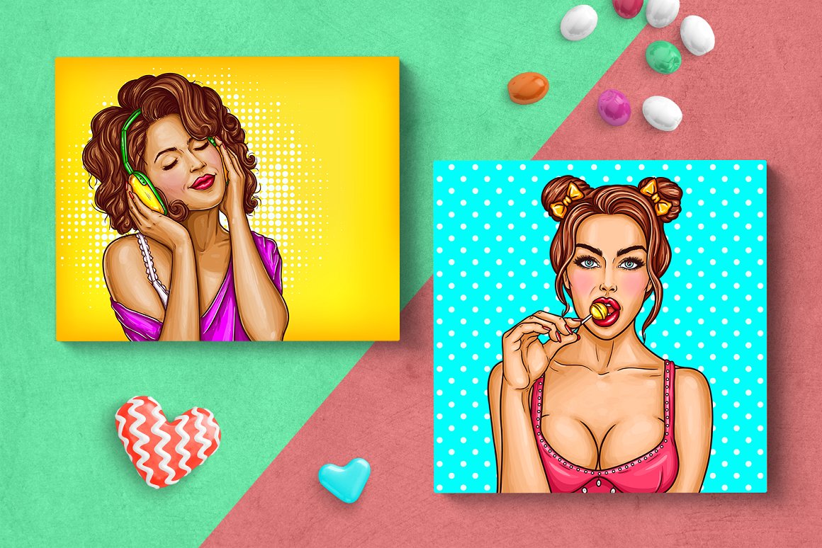 美式时尚女性产品包装插画插图 [Ai]插图(9)