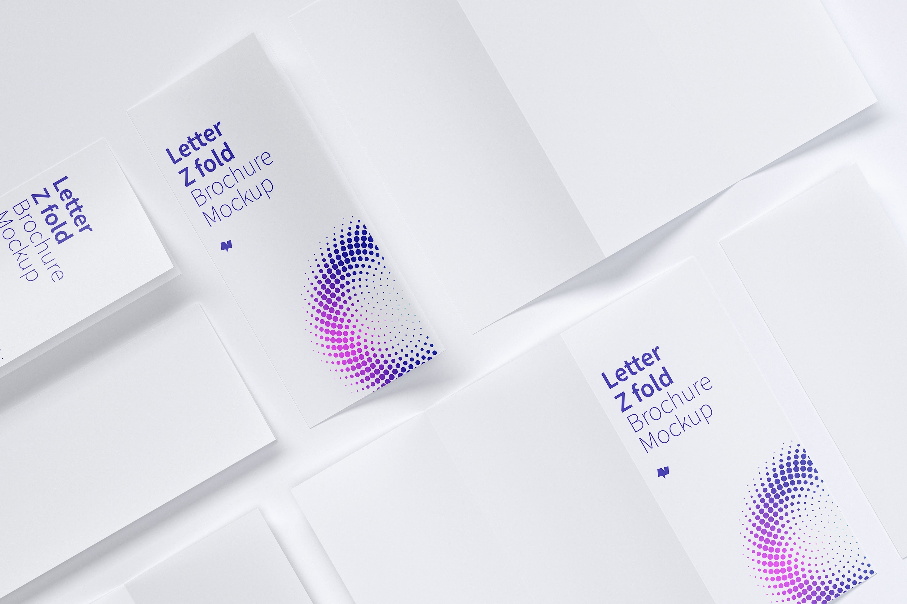 信纸规格三折页折叠小册子传单设计效果图样机05 Letter Z Fold Brochure Mockup 05插图