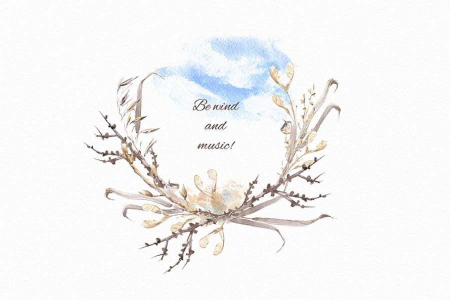 复古风格摄影水彩插画套装插图(18)