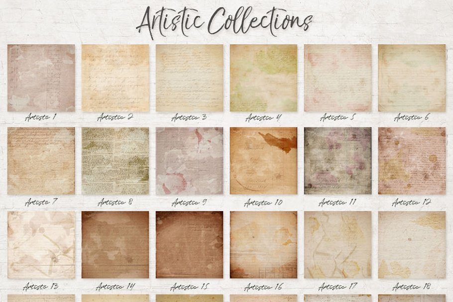 创意艺术效果设计工具（纹理/笔刷/叠层/框） Artistic Textures/Overlays Set插图(3)