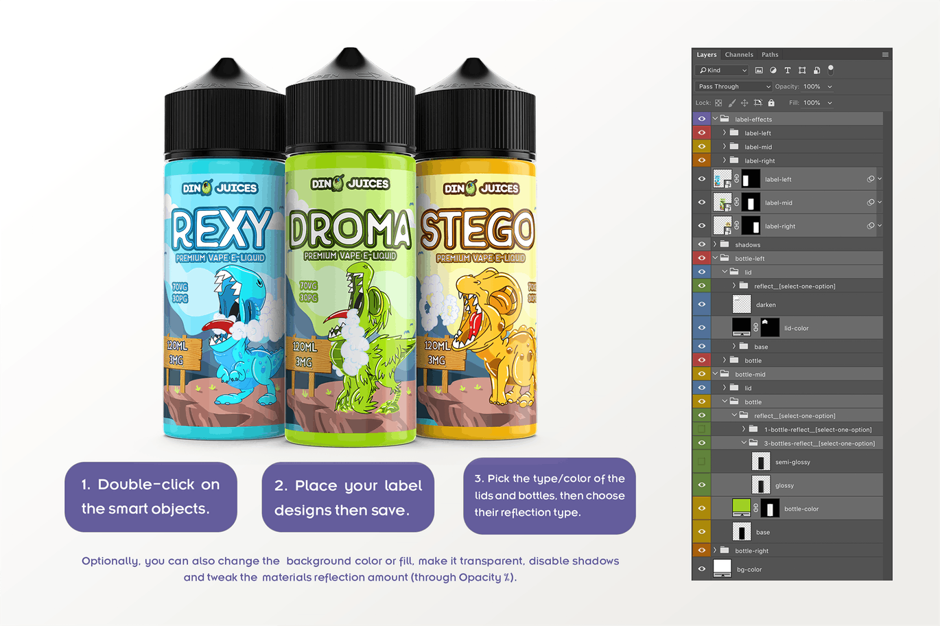 电子烟烟油瓶外观设计样机模板 eLiquid Bottle Mockup v 120ml-B插图(7)