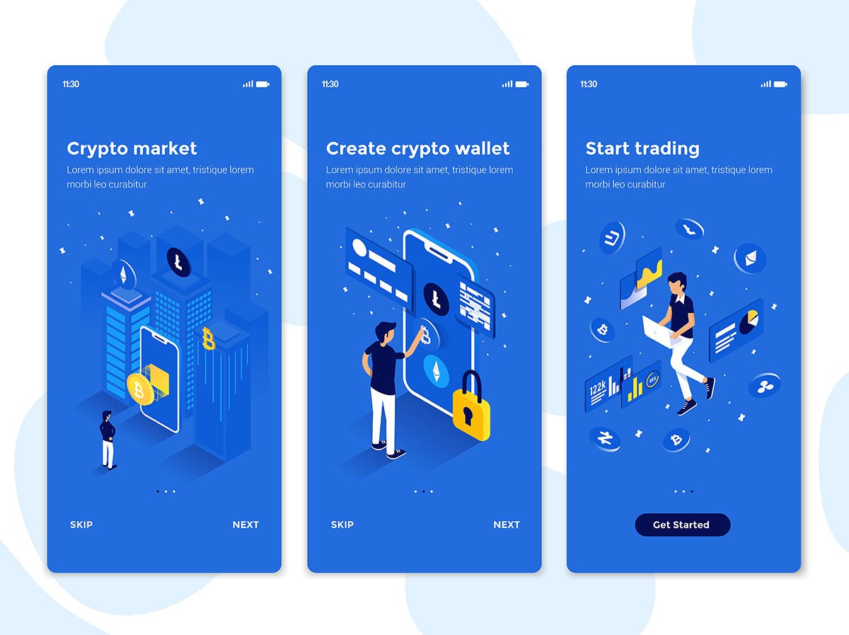 等距概念插画设计风格APP应用引导页设计模板 Modern user interface UX, UI screen template插图(2)