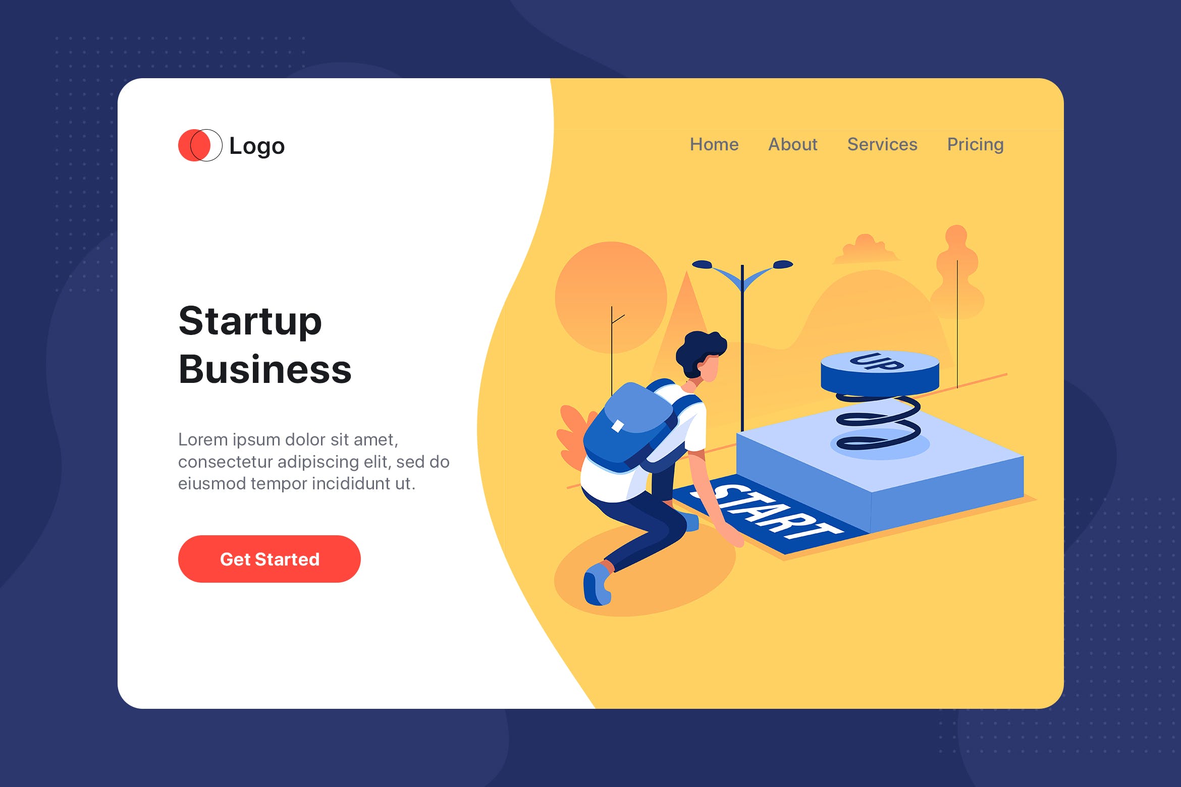 项目启动主题网站设计素材库精选概念插画素材 Startup Business Illustration – Website Header插图