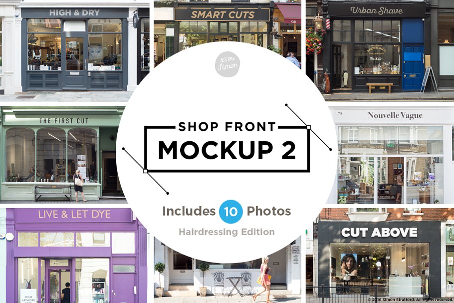 欧美店铺店招样机模板 Shop facade mockups 2 for photoshop插图