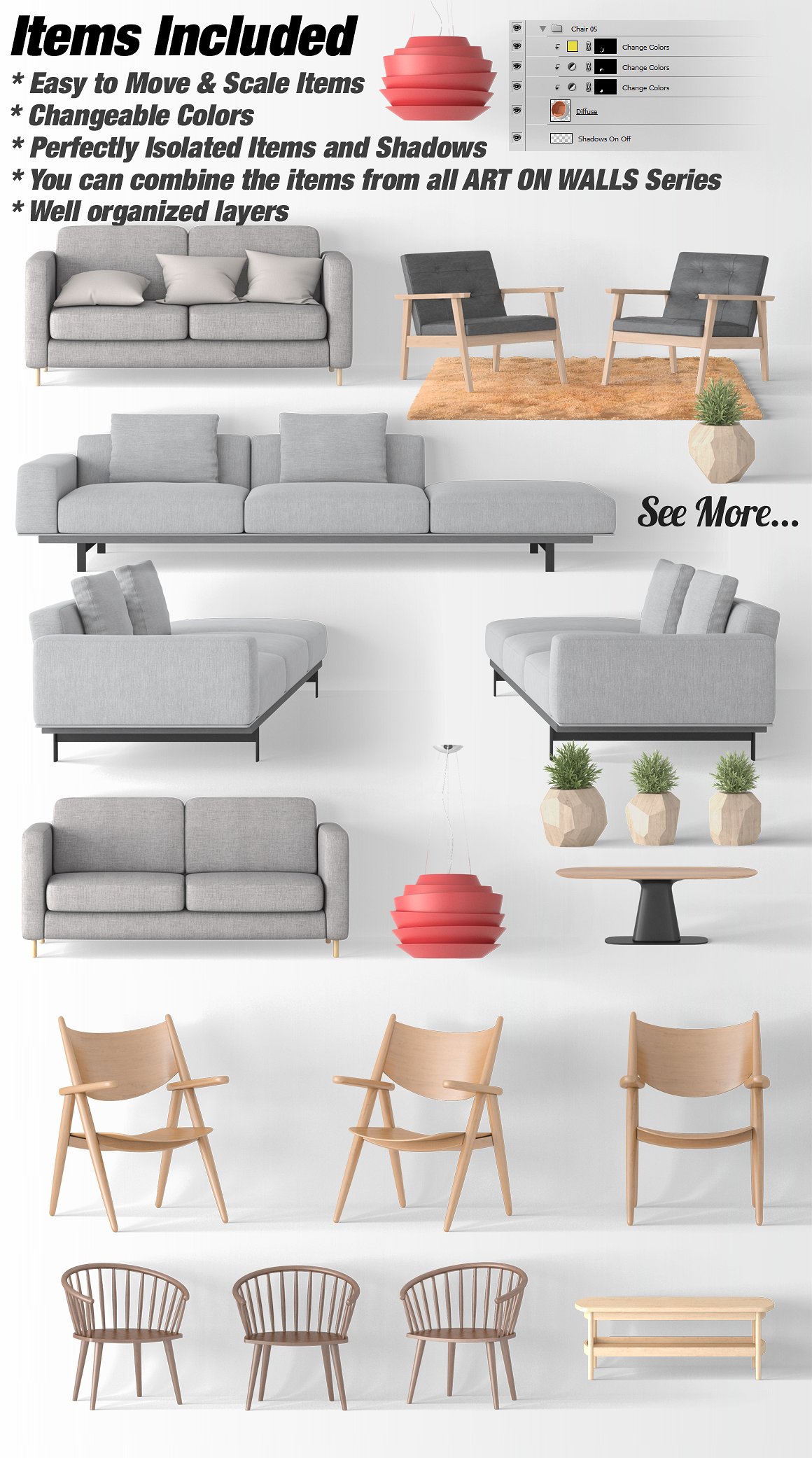 时尚简约的画框和墙壁样机插图(9)