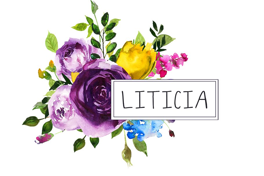 紫罗兰水彩剪贴画合集 Purple Violet Flowers Clipart Set插图(8)