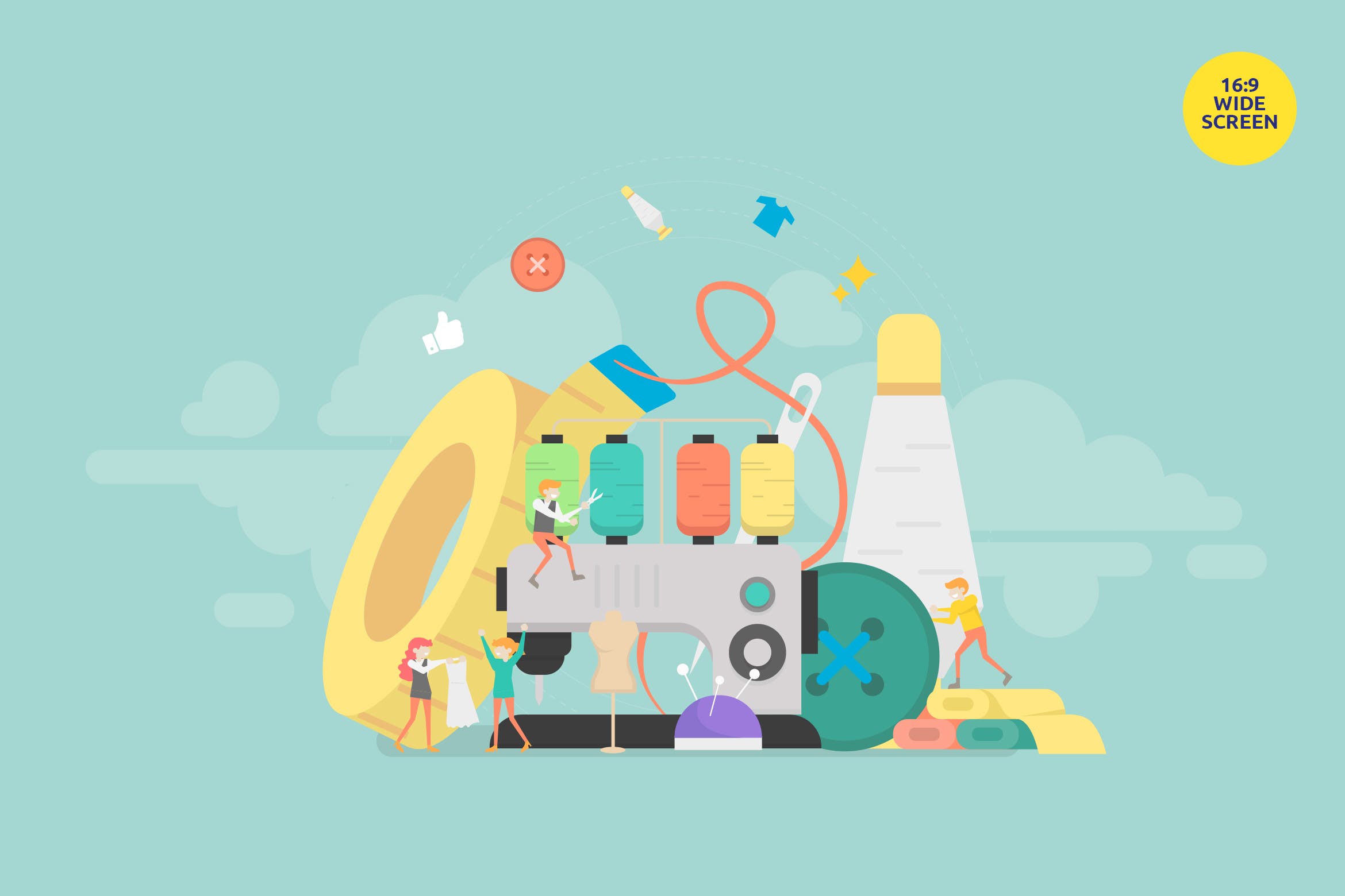 定制服务主题矢量概念插画 Custom Tailor Service Vector Concept Illustration插图