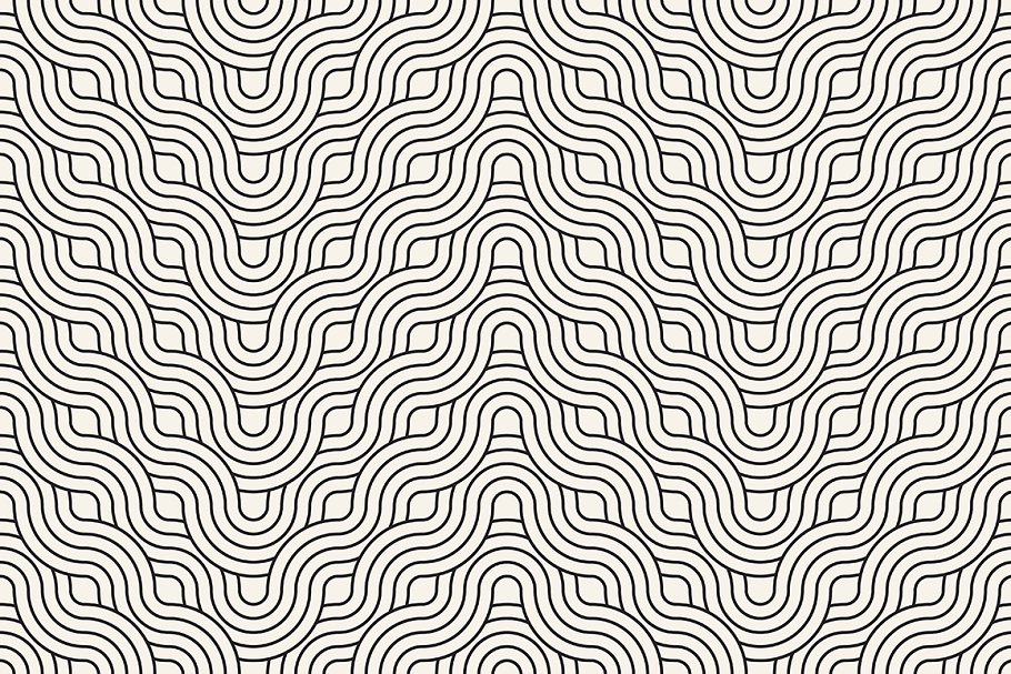 曲线线条几何图形花样素材 Winding Seamless Patterns. Set 2插图(3)