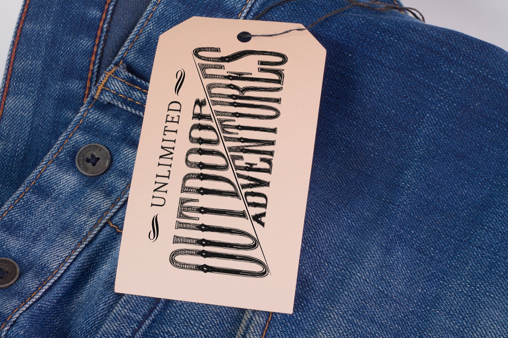 服装标签吊牌设计样机模板 Apparel Label Tag Mock Up插图(1)