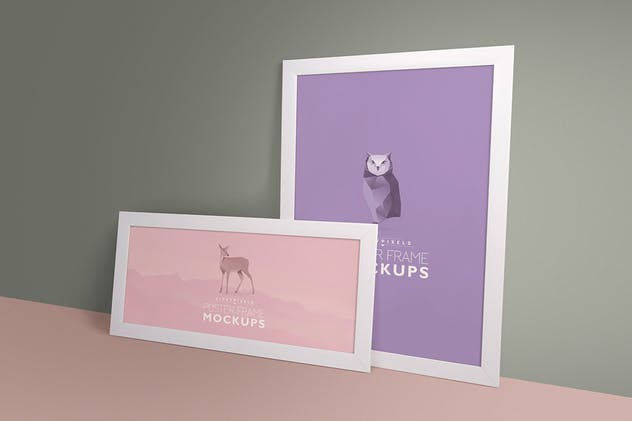 海报摄影艺术作品画框样机 Photo Frame Mockups插图(1)