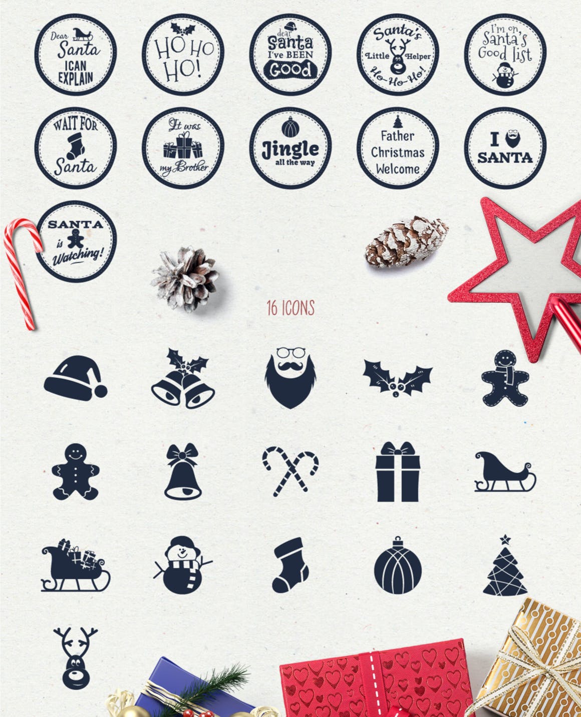 圣诞节主题设计素材包[1.07GB] Christmas Designs Mega Bundle, Retro Xmas Designs插图(11)