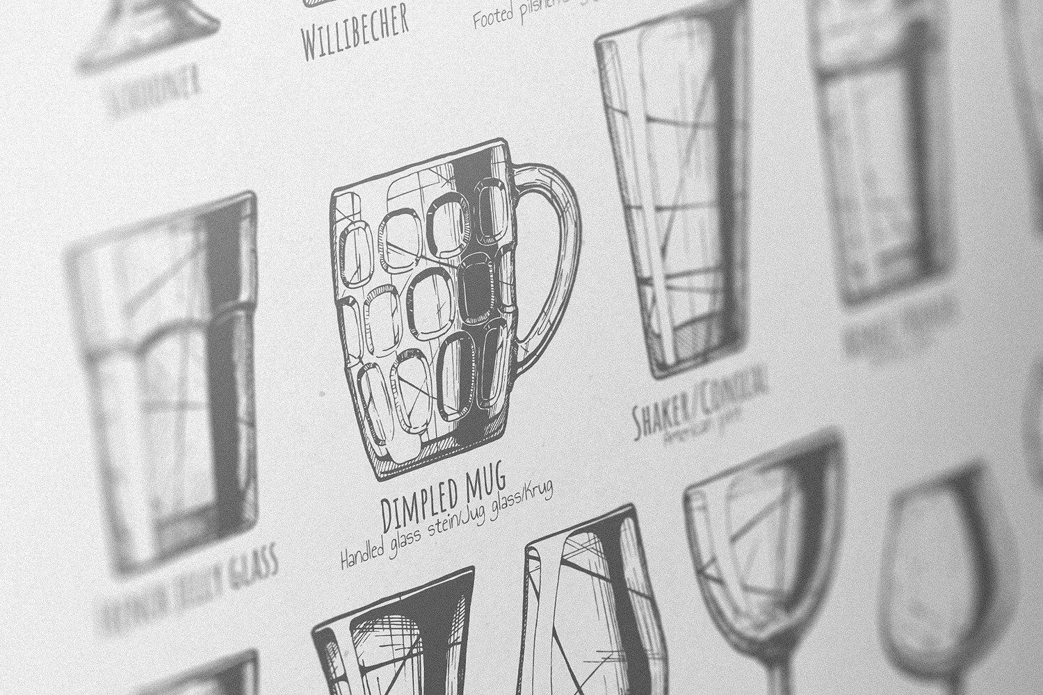 特色手绘啤酒玻璃器皿图形素材插图(3)