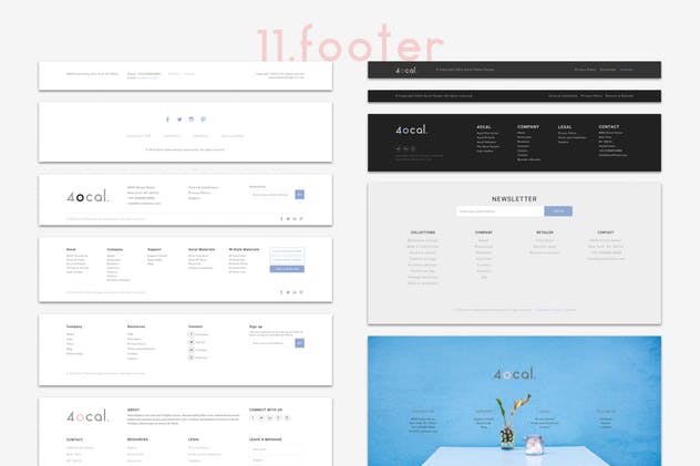 专业的Web用户界面工具包[260+UI组件] 4ocal Web UI Kit for Photoshop插图(14)
