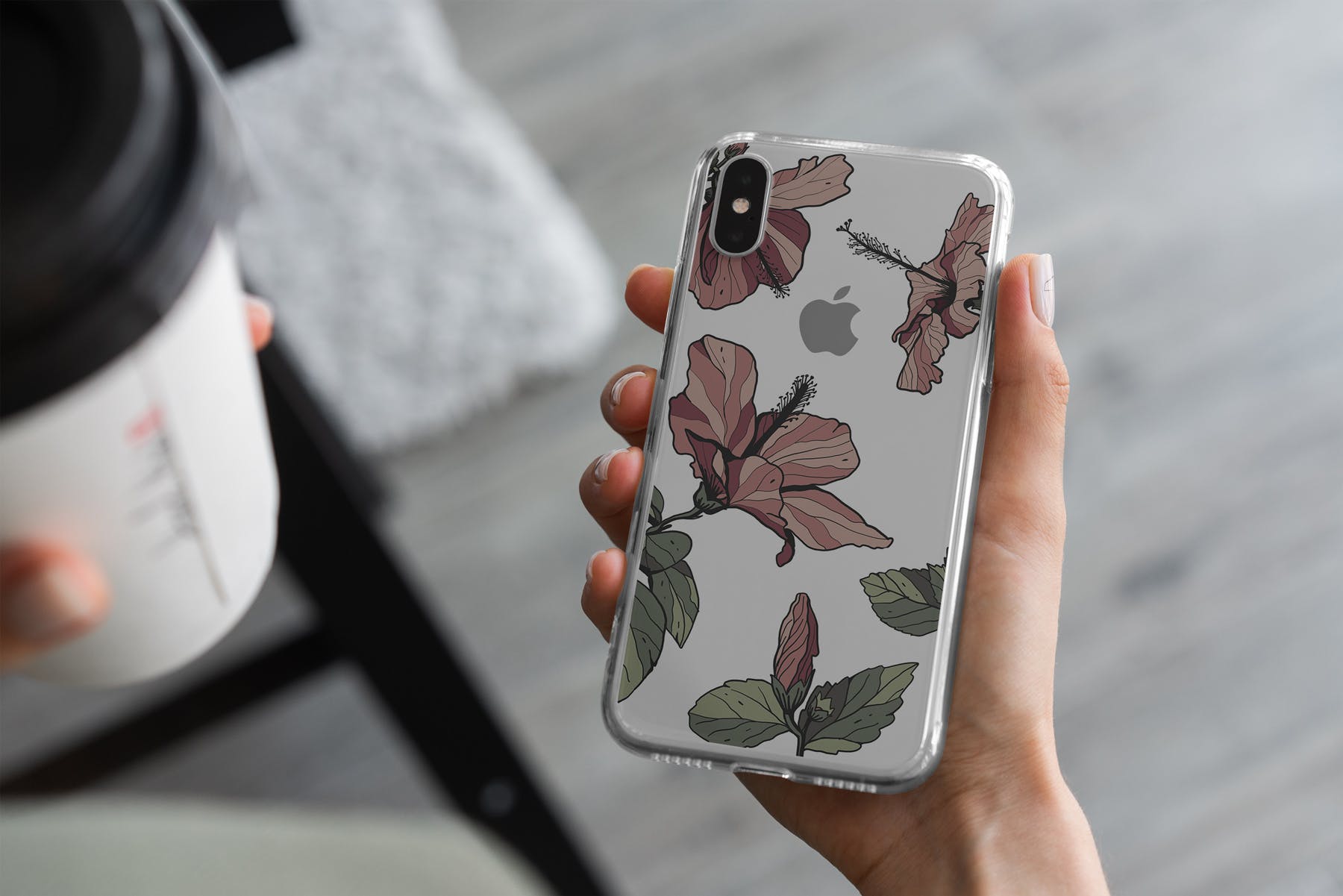 iPhone Xs透明手机壳外观设计效果图样机v2 iPhone Xs Clear Case Mock-Up vol.2插图(8)