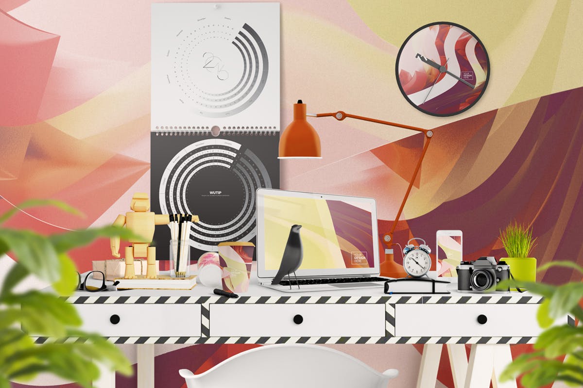 高品质的办公挂历样机生成器 Wall Calendar Mockup Creator插图