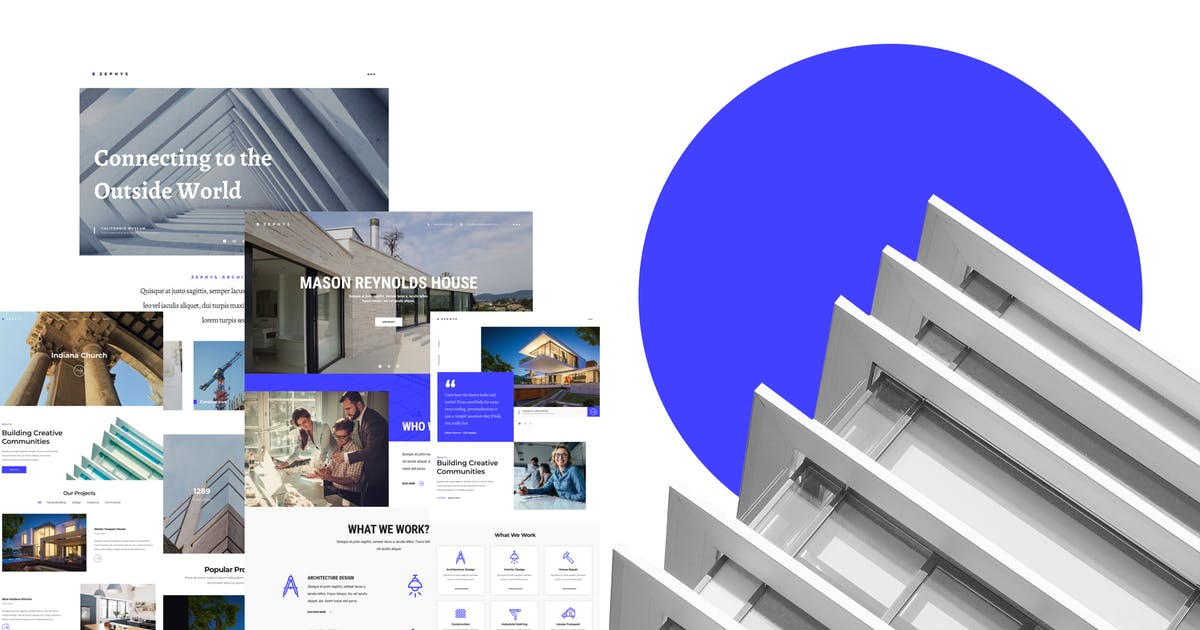 建筑主题网站设计SKETCH模板 ZEPHYS – Architecture Sketch Template插图