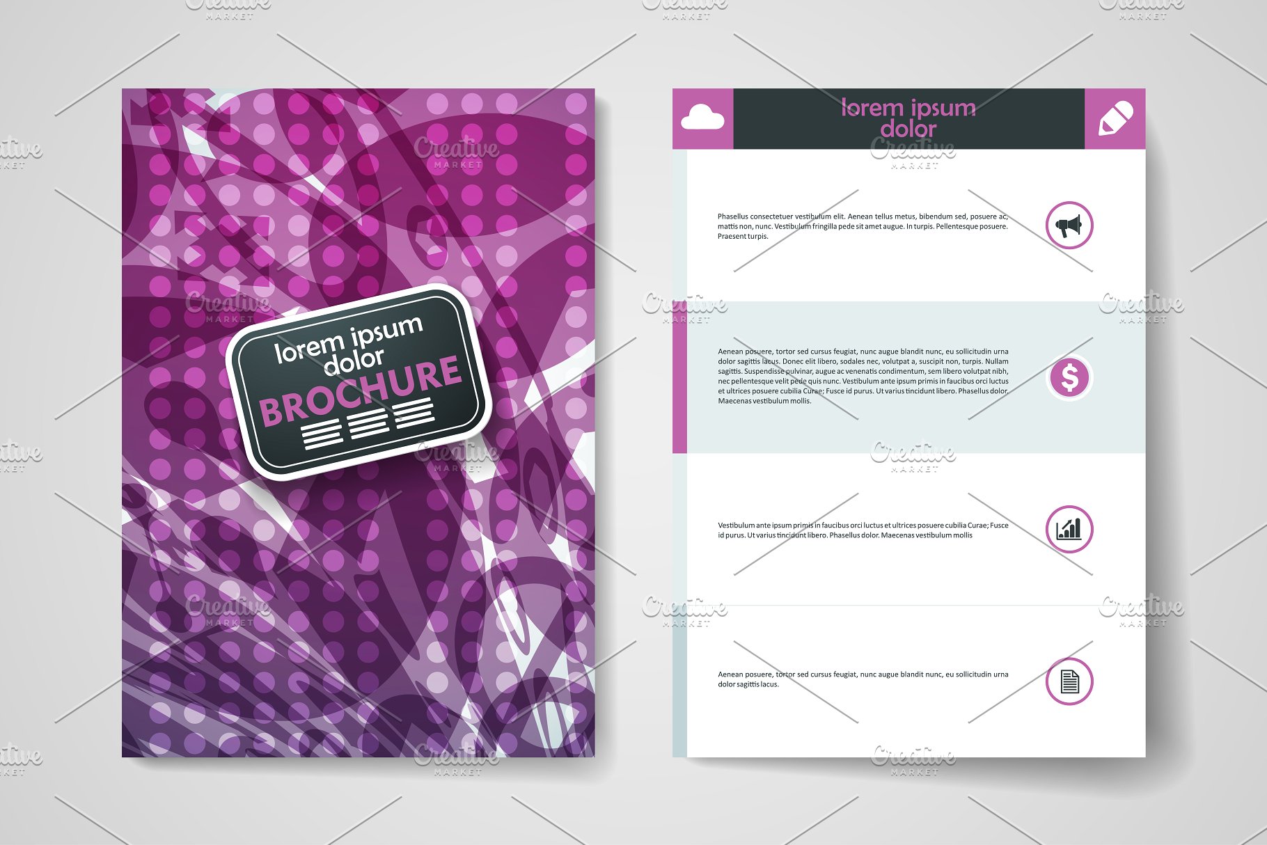 漂亮飘逸线条抽象画册模板 Brochures Templates插图(5)