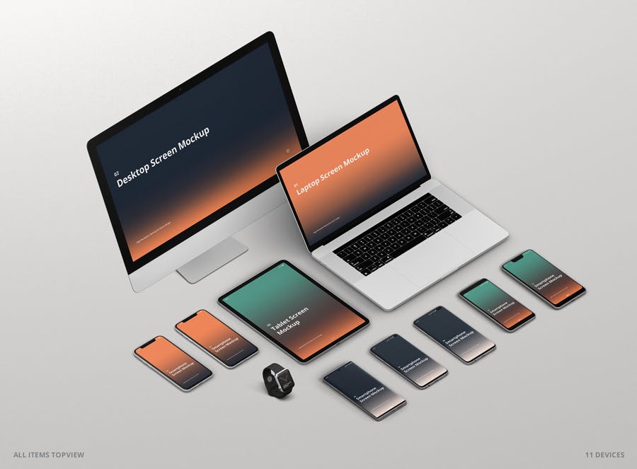 响应式设计作品效果预览智能设备素材库精选样机合集 Multi Device Screen Mockup Creator插图(10)