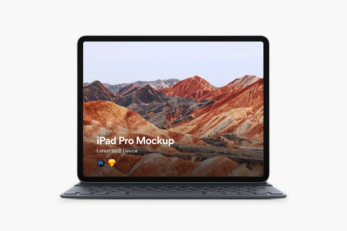 带便携蓝牙键盘iPad Pro平板电脑样机模板 iPad Pro 2018 Mockup插图(2)
