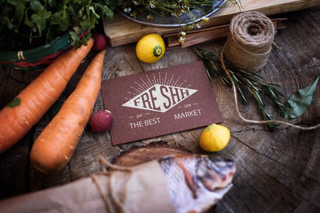 市场新鲜蔬菜食品样机 Market fresh Mock Up插图(8)