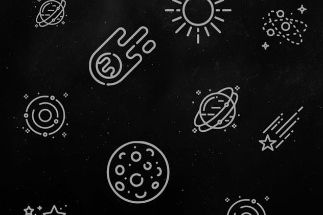 天文太空主题图案背景素材 Astronomy and Space Patterns插图(1)