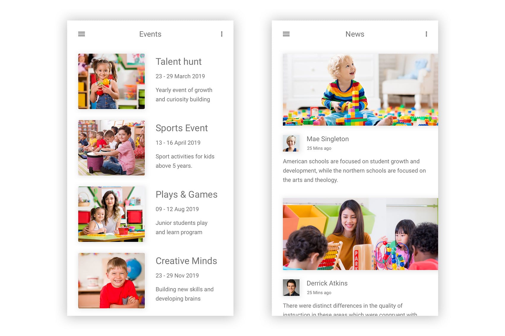 学期教育&幼儿园APP应用UI界面设计SKETCH模板 Balak – Kindergarten & Pre-school Sketch UI Kit插图(6)