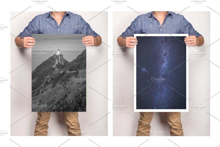 手持艺术作品展示样机模板 Artwork Presentation Mockup Male插图(3)