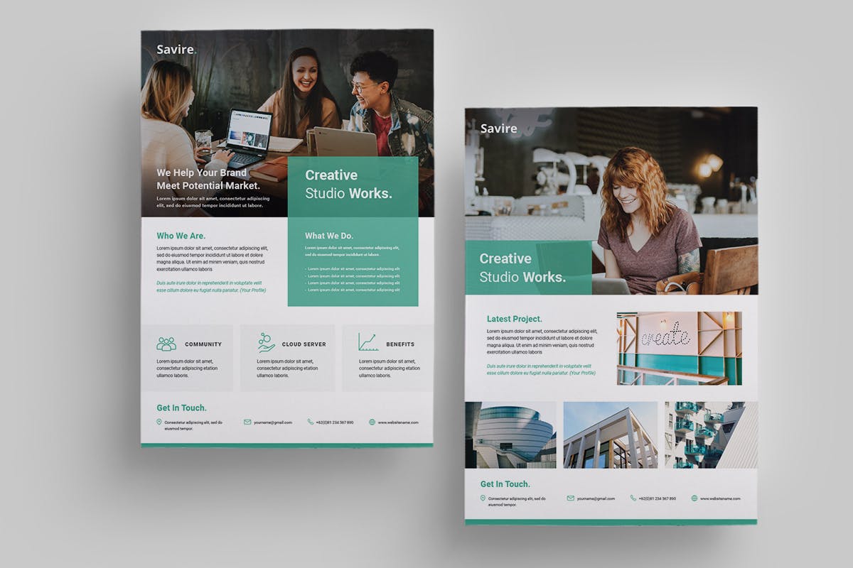 通用型企业简介宣传单设计模板 Corporate Flyer插图(3)