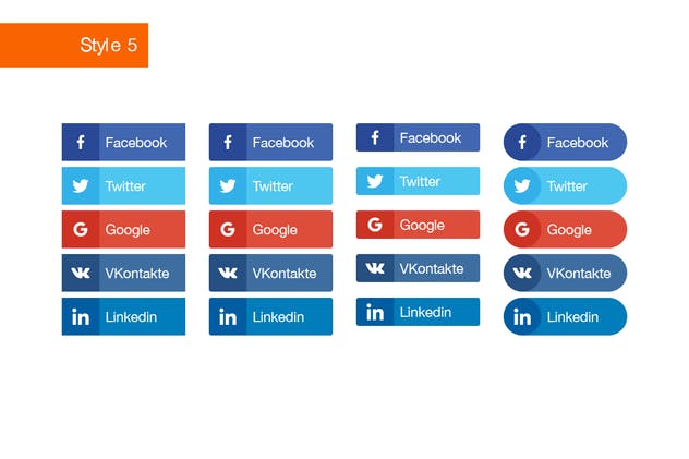 社交媒体登录按钮设计SKETCH素材 Social Login Buttons for Sketch插图(5)