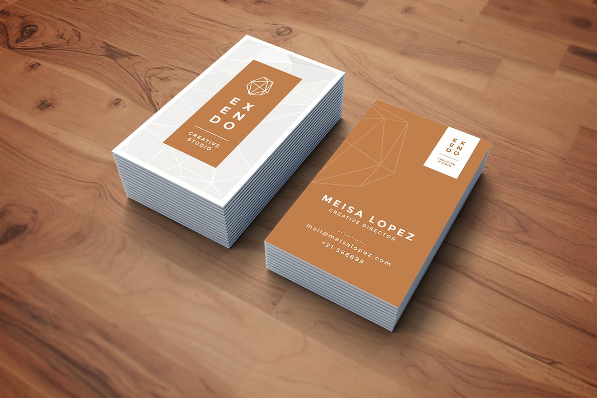 创意竖版设计公司名片模板 Business Card插图