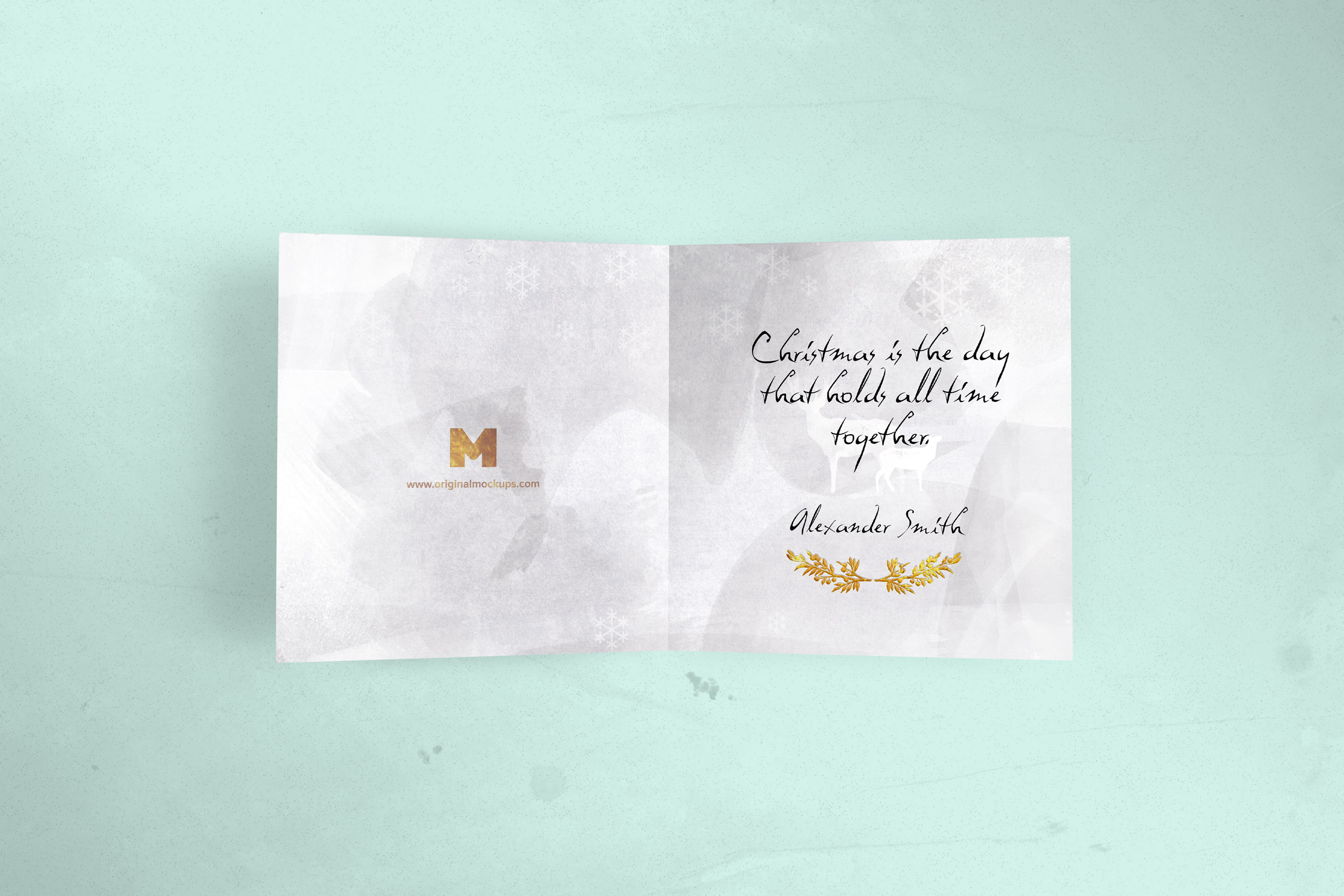 邀请卡/贺卡设计图样机01 Greeting Card Mockup 01插图(1)