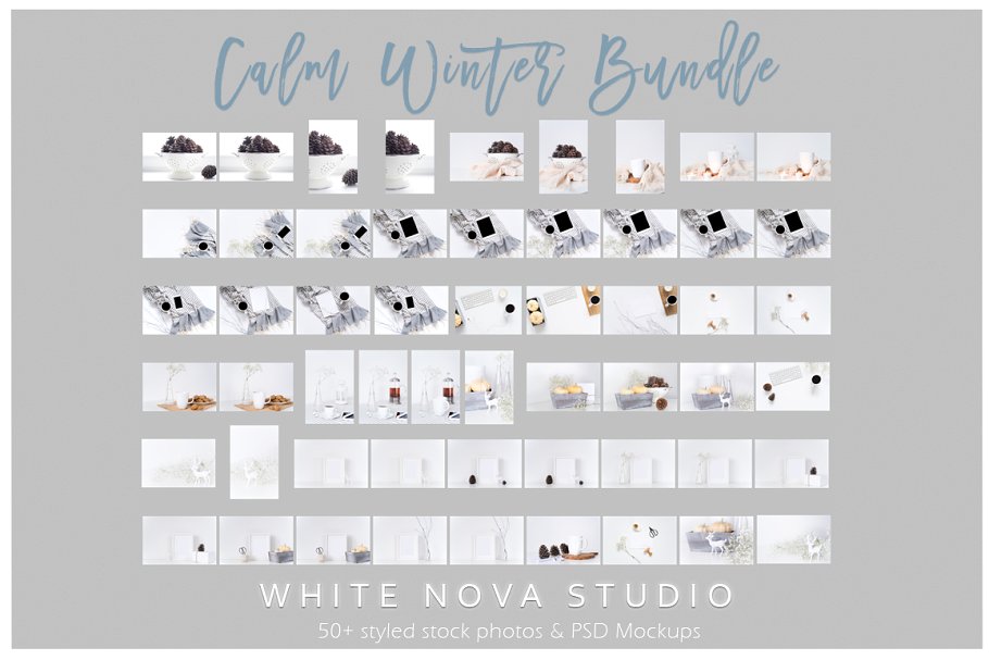 冷色调场景样机模板 Calm Stock Photos Bundle插图(8)