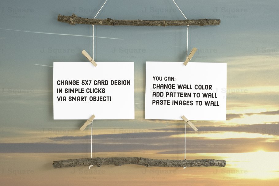 艺术作品展示样机 Rustic Mock Ups for 5:7 Art Prints插图(1)