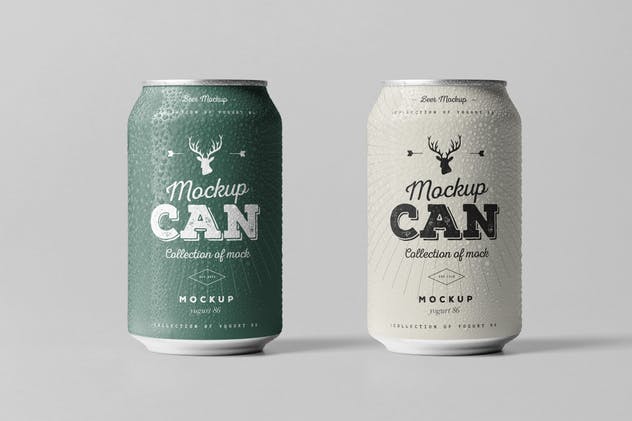 啤酒易拉罐包装设计样机模板6 Can Mock-up 6插图(2)