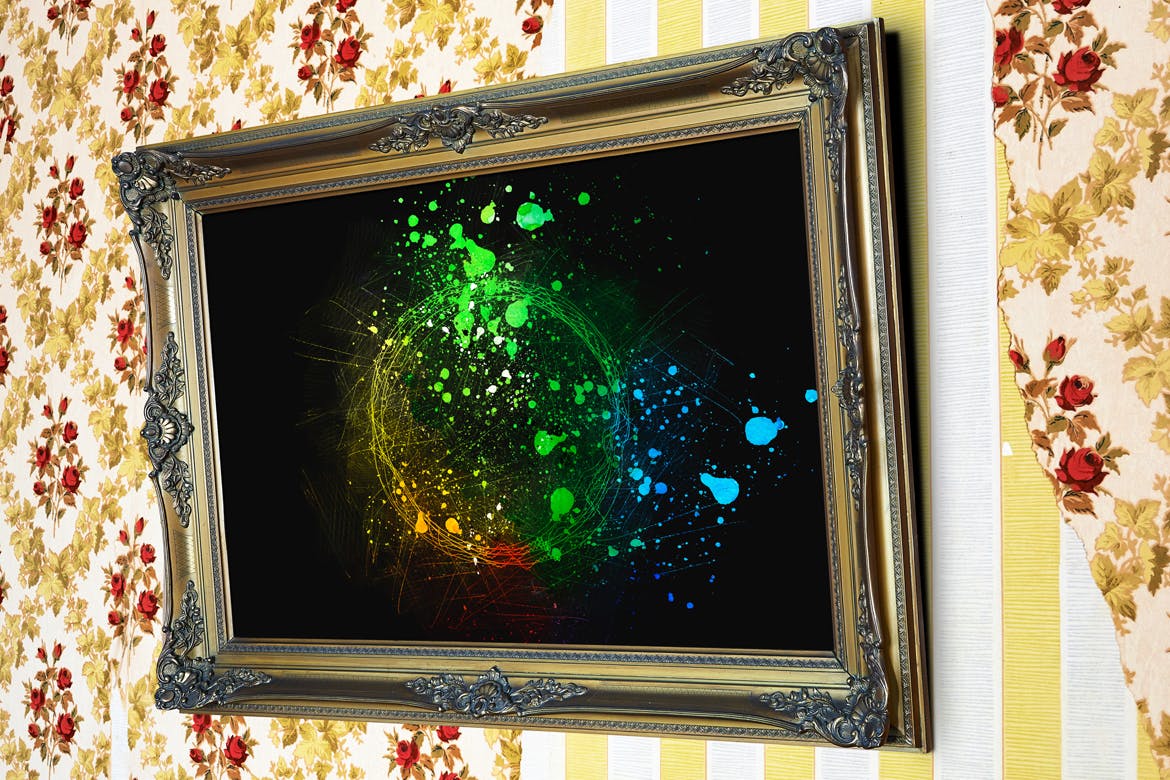 古典风格金色画框相框样机素材库精选 Gold_Frame_Perspective_Mockup插图(6)