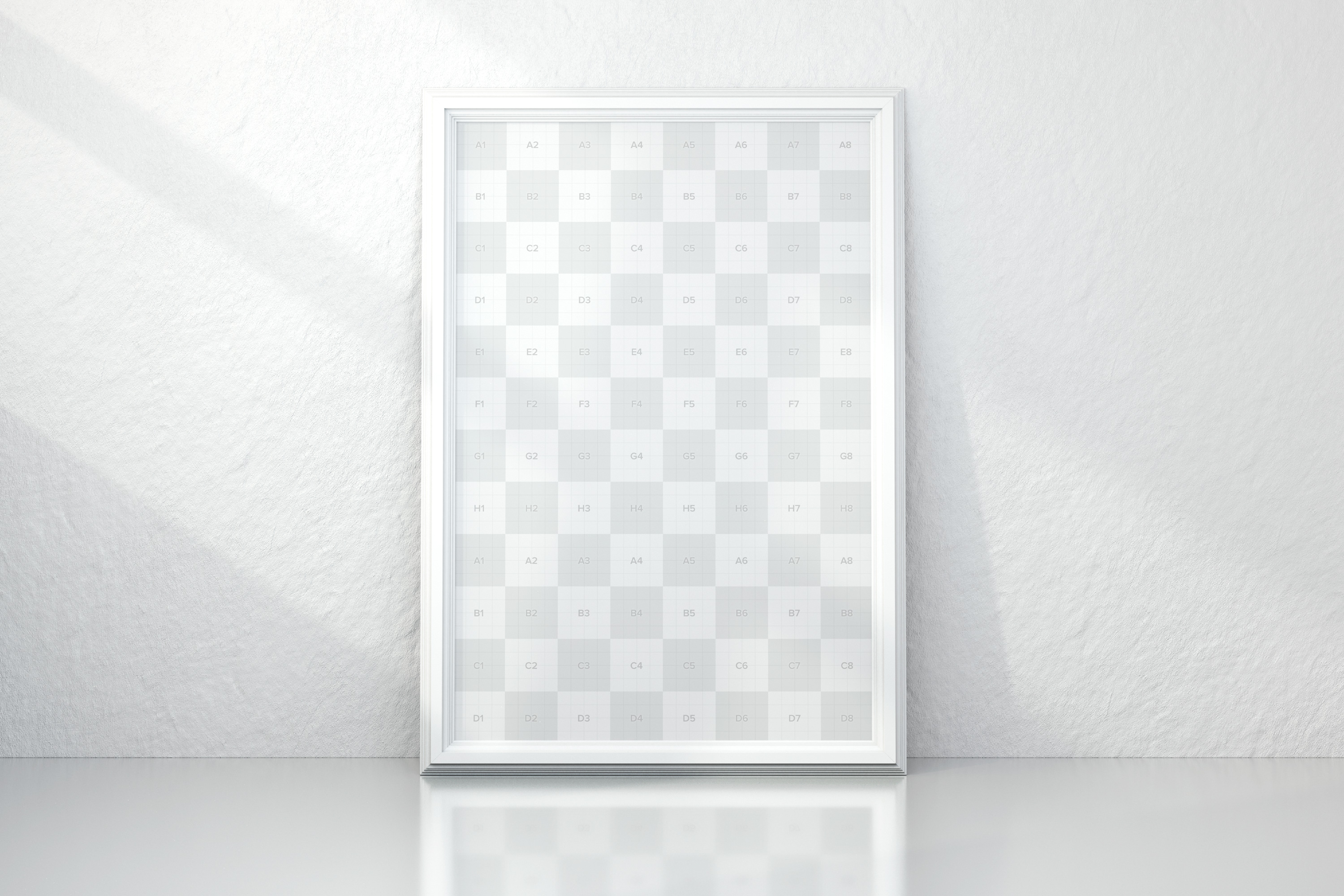 带框大肖像画布画框样机模板素材 Framed Large Portrait Canvas Mockup插图