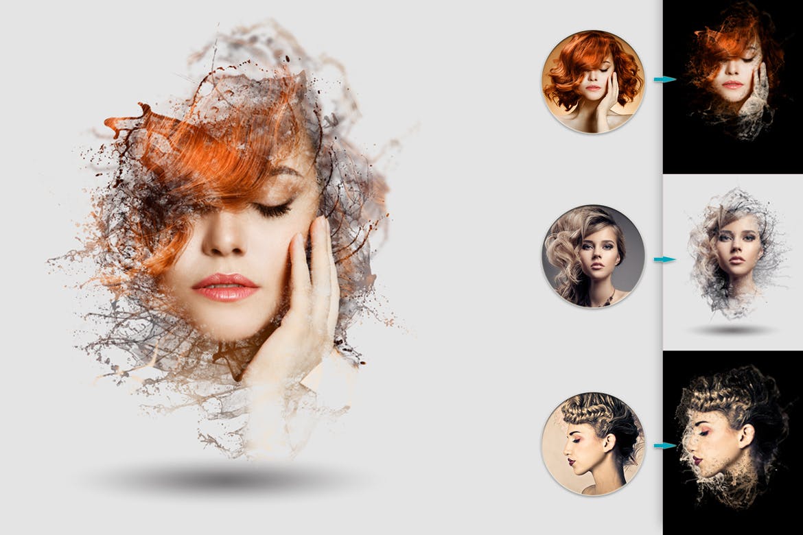 炫酷水花萦绕特效肖像照片样机模板 Water Frame Mockup插图(3)