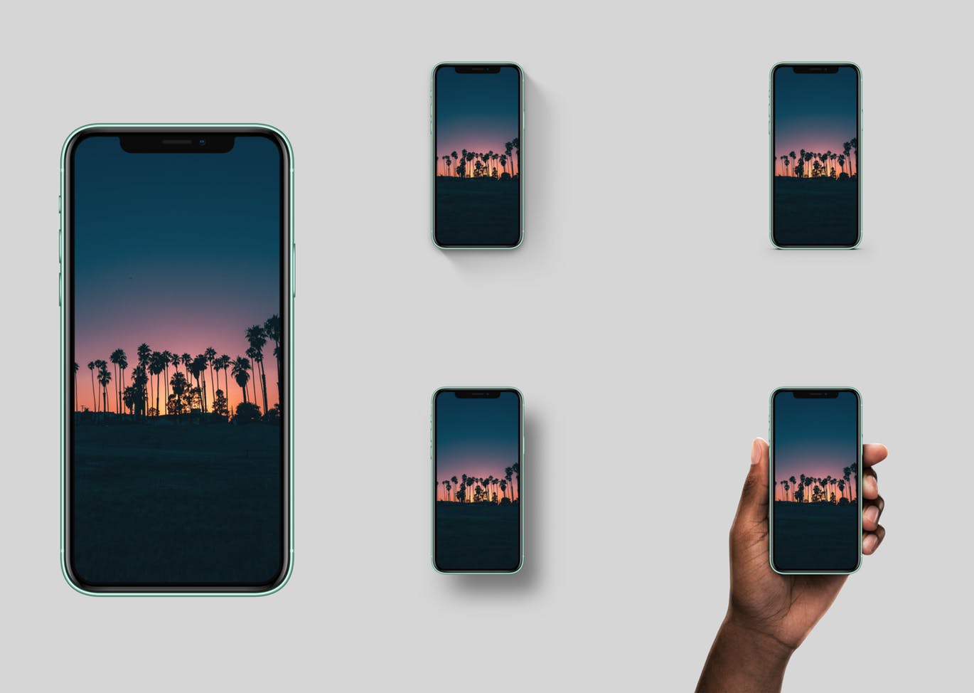6色高分辨率iPhone 11手机样机PSD模板 High Res Mockup for iPhone 11插图(1)