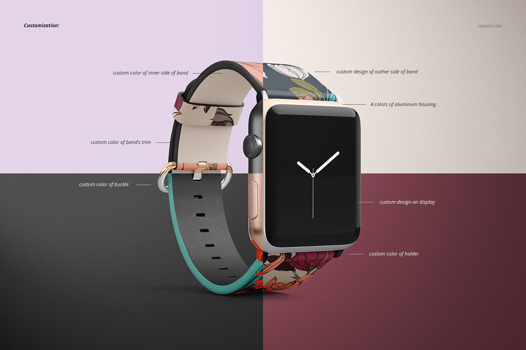 素材库下午茶：高品质的Apple Watch表带展示模型Mockup下载 1.27 GB[psd]插图(3)