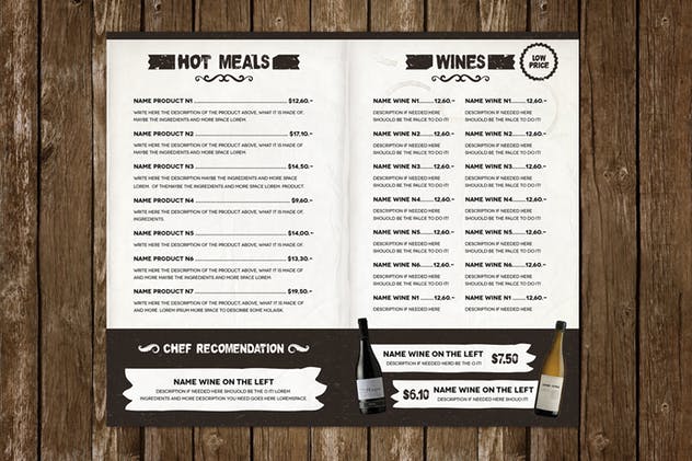 意大利餐厅西式餐厅食品菜单设计模板 The Ristorante Food Menu Illustrator Template插图(8)