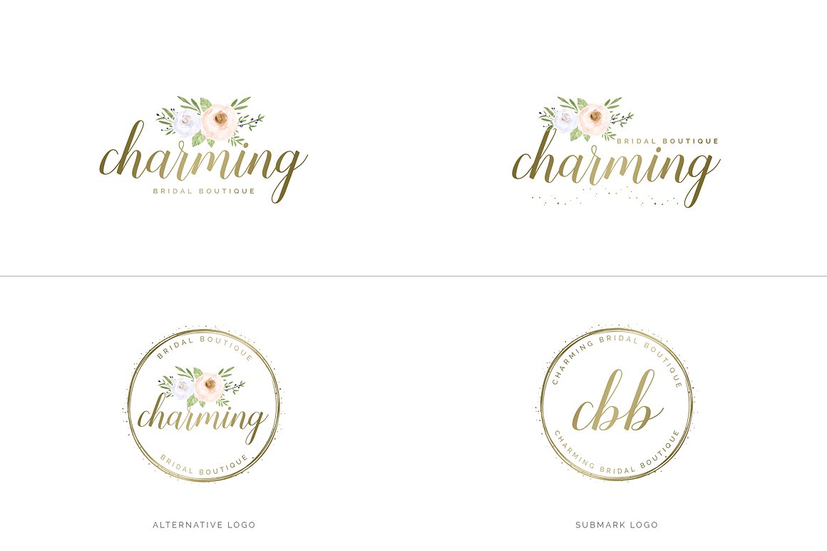 超级水彩风 Logo 设计素材包 Watercolor Premade Branding Logo Kit [模板、纹理&元素]插图(23)