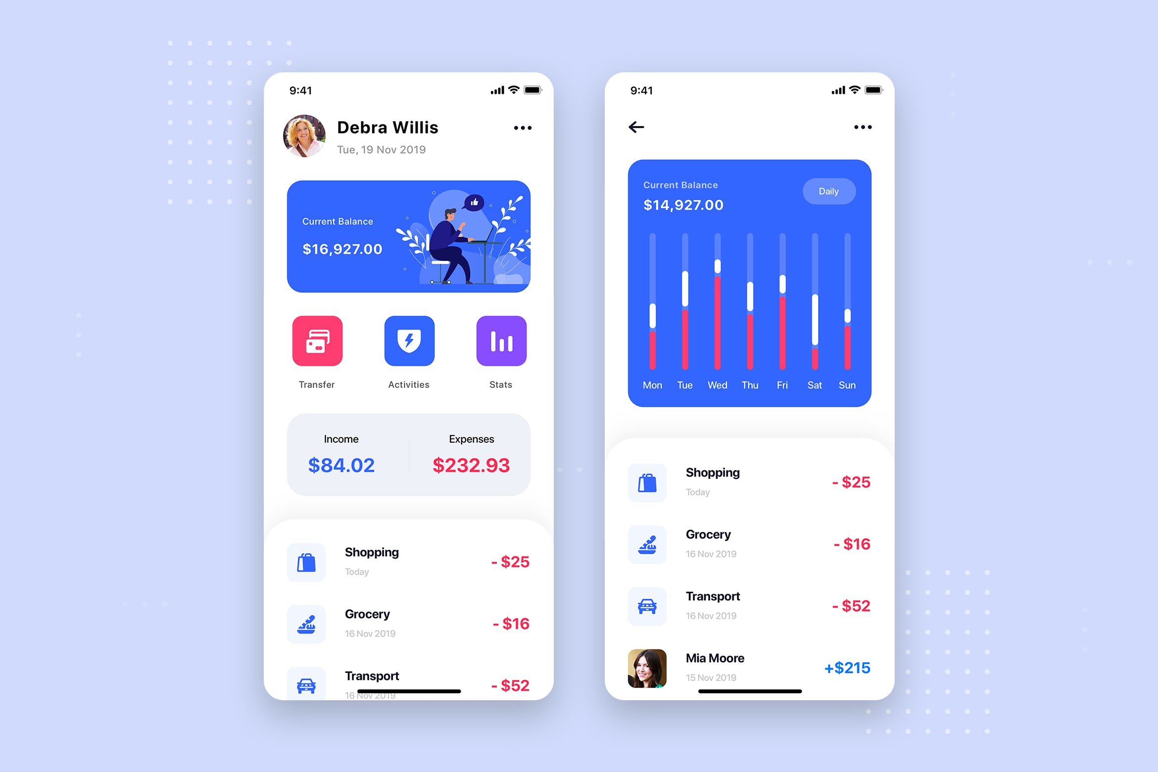 手机银行APP用户界面UI设计素材库精选模板 Mobile Banking UI Kit Template插图
