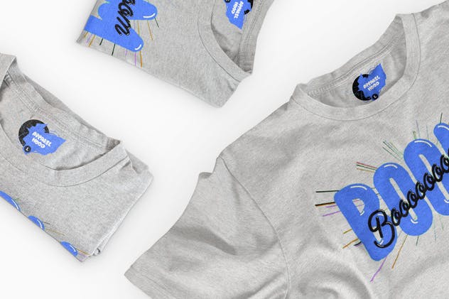 时尚印花T恤演示服装样机 Heather T-Shirt Presentation Mockup插图(7)