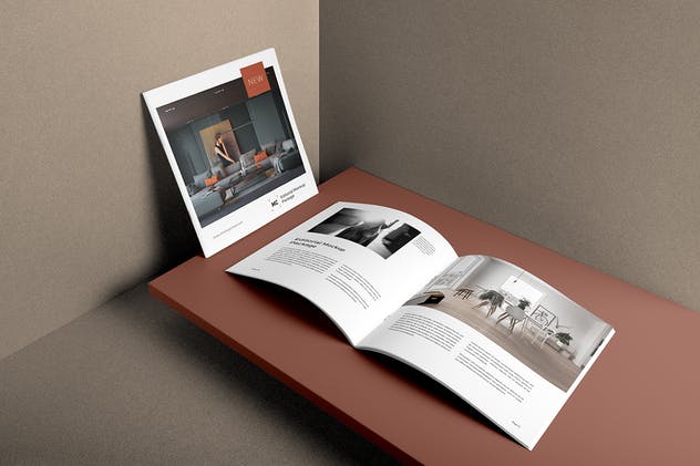 方形摄影画册样机 Square Brochure Mockup插图(1)