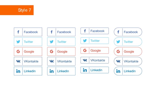 社交媒体登录按钮设计SKETCH素材 Social Login Buttons for Sketch插图(7)